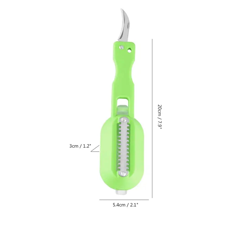 2 In 1 Plastic Fishing Scale Brush Built-in Fish CutterSPECIFICATIONSsupport: dropshippingmaterial: PP+stainless steelUse: Fish Scale ScraperType: Seafood ToolsSize: about 20x5.5cmSeafood Tools Type: Seafood Crackers &amplasticaInterMedia WorldI'M'"World1 Plastic Fishing Scale Brush Built-