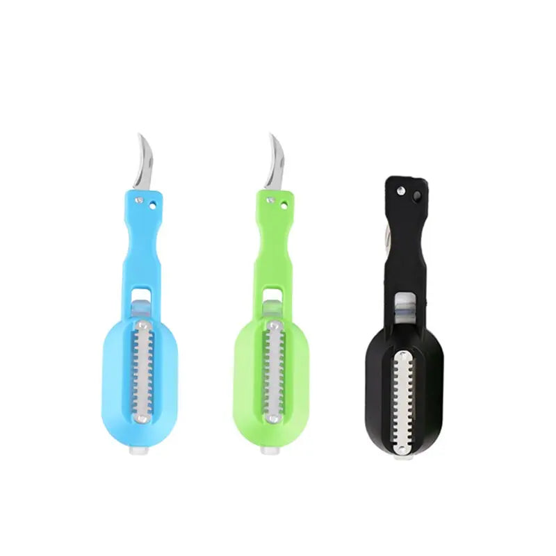 2 In 1 Plastic Fishing Scale Brush Built-in Fish CutterSPECIFICATIONSsupport: dropshippingmaterial: PP+stainless steelUse: Fish Scale ScraperType: Seafood ToolsSize: about 20x5.5cmSeafood Tools Type: Seafood Crackers &amplasticaInterMedia WorldI'M'"World1 Plastic Fishing Scale Brush Built-