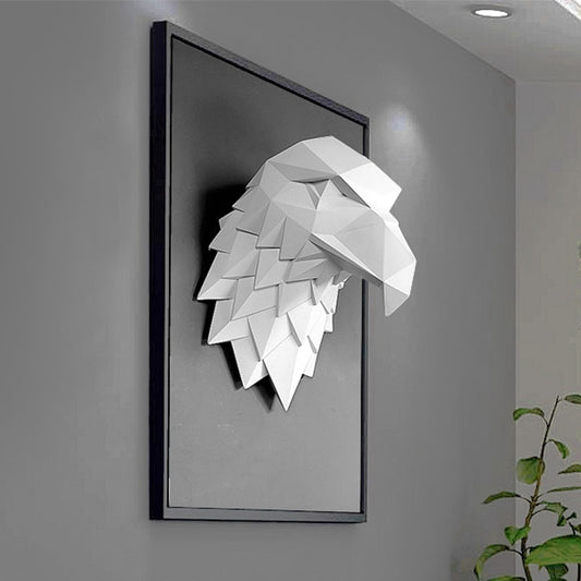 3D Wall Hanging Decoration Eagle Head Animal Figurines Living Room