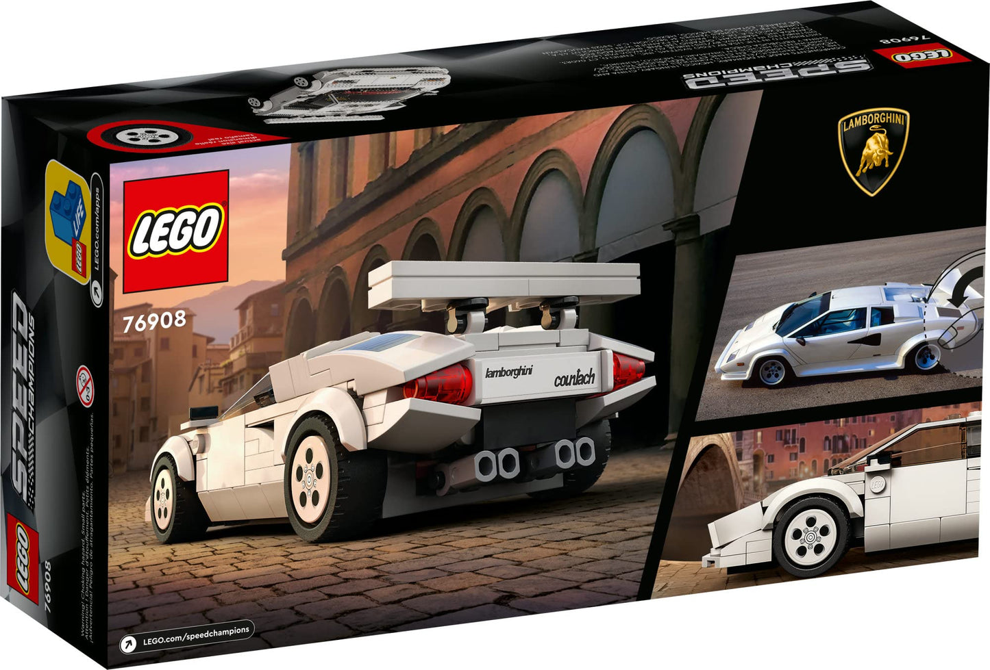 LEGO &amp; Speed Champions Lamborghini Countach Children Building BlocSPECIFICATIONSWarning: Choking hazard. Small parts.Warning: 8+Recommend Age: 12+y,18+,14+yPlastic Type: ABSPlastic Type: ABSPlastic Block Shape: Self-Locking BrlcksPmattoncino LegoIntermedia WorldI'M'"WorldLEGO &amp; Speed Champions Lamborghini Countach Children Building Blocks Toys Gift 76908