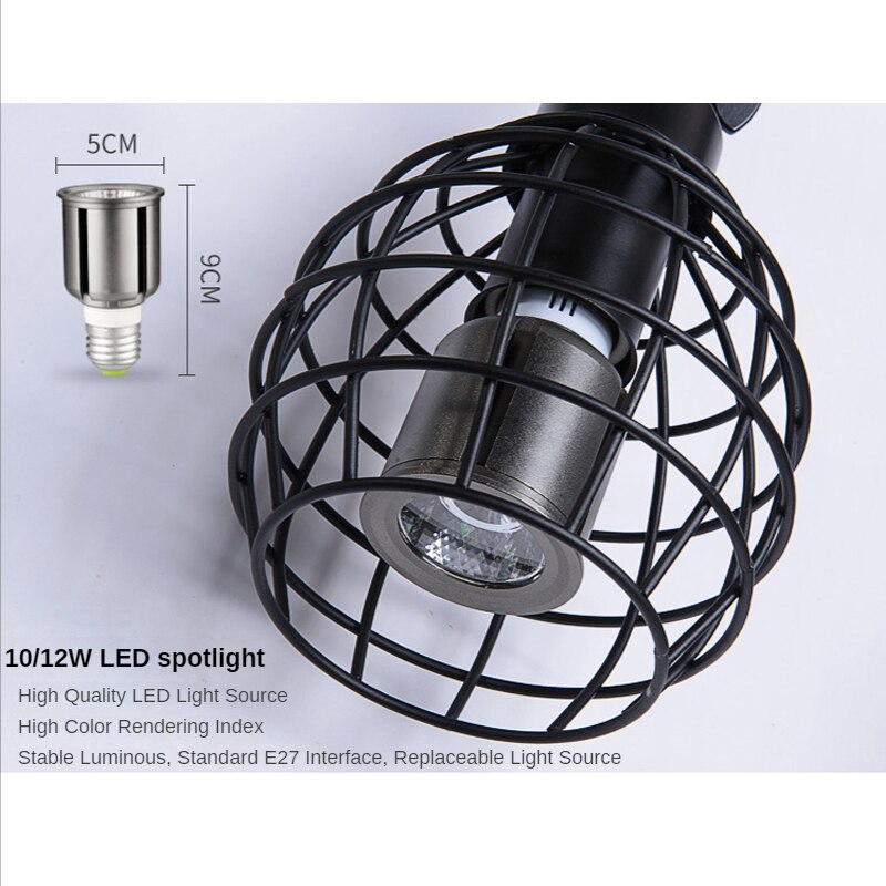 Track Spotlight LED Retro Industrial Style Track Light 