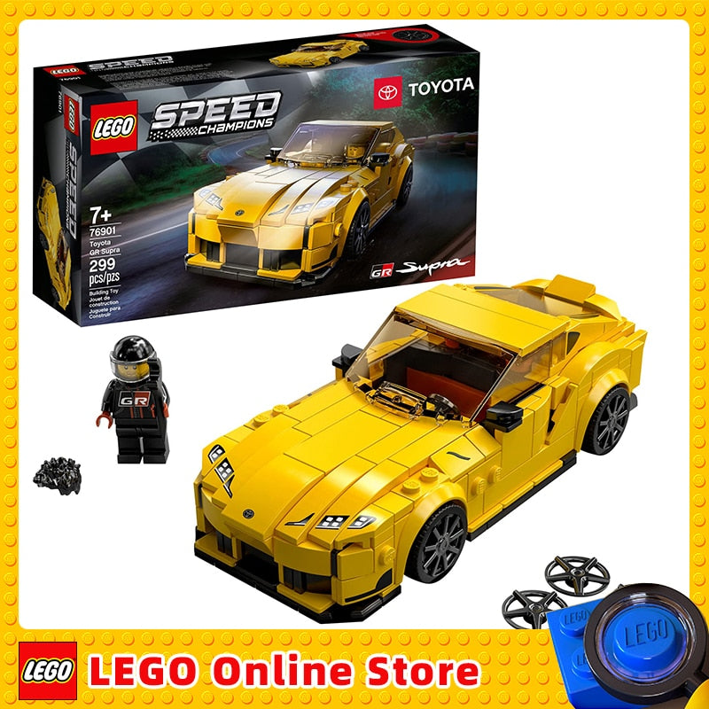 LEGO &amp; Speed Champions Toyota GR Supra 76901SPECIFICATIONSWarning: 7+yRecommend Age: 12+yPlastic Type: ABSPlastic Block Shape: Irregular ShapePhysical size: 16cm long 7cm wide 4cm highPackaging size: 26.2cm x mattoncino LegoIntermedia WorldI'M'"WorldLEGO &amp; Speed Champions Toyota GR Supra 76901