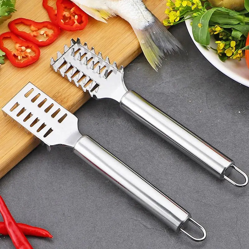 Stainless Steel Fish Scale Remover Cleaner Kitchen Fish Scaler Fish Skin Graters Cleaning Peeler for Kitchen Fish Cleaning Tools 